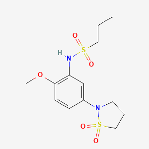 molecular formula C13H20N2O5S2 B2745301 N-(5-(1,1-二氧代异噻唑啉-2-基)-2-甲氧基苯基)丙烷-1-磺酰胺 CAS No. 941886-14-2