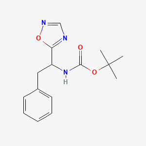 molecular formula C15H19N3O3 B2745302 tert-butyl N-[1-(1,2,4-oxadiazol-5-yl)-2-phenylethyl]carbamate CAS No. 1955520-41-8