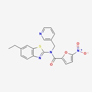 molecular formula C20H16N4O4S B2745304 N-(6-ethylbenzo[d]thiazol-2-yl)-5-nitro-N-(pyridin-3-ylmethyl)furan-2-carboxamide CAS No. 895027-96-0
