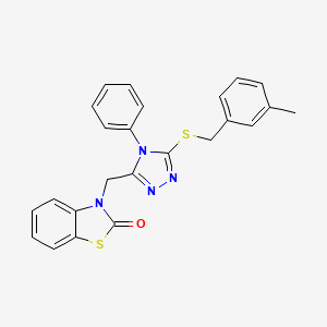 3-((5-((3-methylbenzyl)thio)-4-phenyl-4H-1,2,4-triazol-3-yl)methyl)benzo[d]thiazol-2(3H)-one