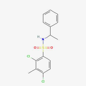 molecular formula C15H15Cl2NO2S B2745317 2,4-dichloro-3-methyl-N-(1-phenylethyl)benzenesulfonamide CAS No. 1206113-68-9