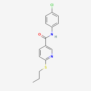 molecular formula C15H15ClN2OS B2745318 N-(4-chlorophenyl)-6-(propylsulfanyl)nicotinamide CAS No. 339031-18-4