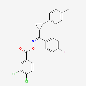 molecular formula C24H18Cl2FNO2 B2745322 (Z)-[(4-fluorophenyl)[2-(4-methylphenyl)cyclopropyl]methylidene]amino 3,4-dichlorobenzoate CAS No. 338749-07-8