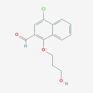 molecular formula C14H13ClO3 B2745324 4-Chloro-1-(3-hydroxypropoxy)naphthalene-2-carbaldehyde CAS No. 1808638-03-0