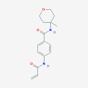 molecular formula C16H20N2O3 B2745330 N-(4-Methyloxan-4-yl)-4-(prop-2-enoylamino)benzamide CAS No. 2198259-28-6