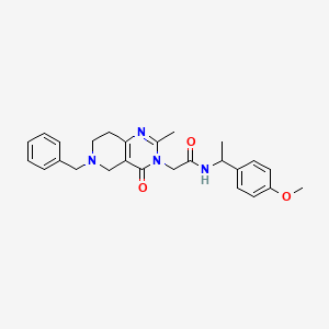 molecular formula C26H30N4O3 B2745332 2-(6-benzyl-2-methyl-4-oxo-5,6,7,8-tetrahydropyrido[4,3-d]pyrimidin-3(4H)-yl)-N-(1-(4-methoxyphenyl)ethyl)acetamide CAS No. 1251680-20-2