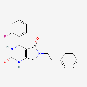 molecular formula C20H18FN3O2 B2745335 4-(2-氟苯基)-6-苄基-3,4,6,7-四氢-1H-吡咯并[3,4-d]嘧啶-2,5-二酮 CAS No. 941999-73-1