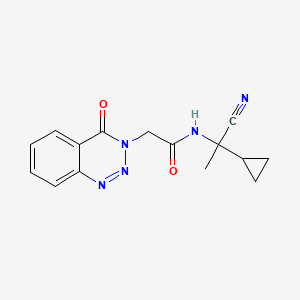 molecular formula C15H15N5O2 B2745337 N-(1-cyano-1-cyclopropylethyl)-2-(4-oxo-1,2,3-benzotriazin-3-yl)acetamide CAS No. 923110-66-1