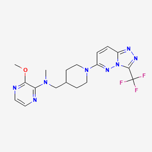 molecular formula C18H21F3N8O B2745339 3-Methoxy-N-methyl-N-[[1-[3-(trifluoromethyl)-[1,2,4]triazolo[4,3-b]pyridazin-6-yl]piperidin-4-yl]methyl]pyrazin-2-amine CAS No. 2380170-82-9