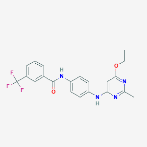 molecular formula C21H19F3N4O2 B2745341 N-(4-((6-乙氧基-2-甲基嘧啶-4-基)氨基)苯基)-3-(三氟甲基)苯甲酰胺 CAS No. 946302-98-3