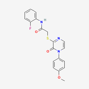 molecular formula C19H16FN3O3S B2745348 N-(2-fluorophenyl)-2-[4-(4-methoxyphenyl)-3-oxopyrazin-2-yl]sulfanylacetamide CAS No. 895112-47-7