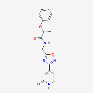 molecular formula C17H16N4O4 B2745349 N-((3-(2-oxo-1,2-dihydropyridin-4-yl)-1,2,4-oxadiazol-5-yl)methyl)-2-phenoxypropanamide CAS No. 2034504-02-2