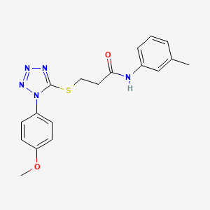 molecular formula C18H19N5O2S B2745350 3-[1-(4-methoxyphenyl)tetrazol-5-yl]sulfanyl-N-(3-methylphenyl)propanamide CAS No. 892074-24-7