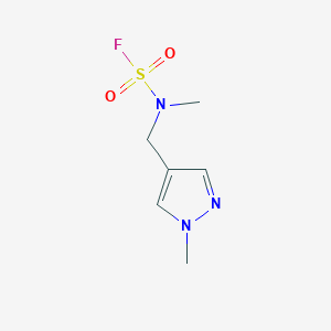 molecular formula C6H10FN3O2S B2745353 N-Methyl-N-[(1-methylpyrazol-4-yl)methyl]sulfamoyl fluoride CAS No. 2411287-41-5