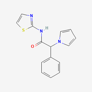 molecular formula C15H13N3OS B2745360 2-苯基-2-(1H-吡咯-1-基)-N-(噻唑-2-基)乙酰胺 CAS No. 1257546-59-0