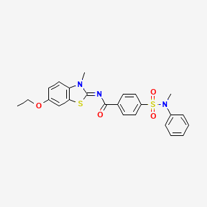 molecular formula C24H23N3O4S2 B2745363 N-(6-ethoxy-3-methyl-1,3-benzothiazol-2-ylidene)-4-[methyl(phenyl)sulfamoyl]benzamide CAS No. 850909-84-1