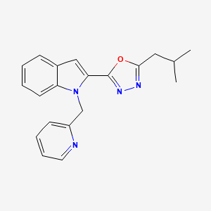 molecular formula C20H20N4O B2745364 2-异丁基-5-(1-(吡啶-2-基甲基)-1H-吲哚-2-基)-1,3,4-噁二唑 CAS No. 921780-52-1