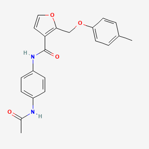 molecular formula C21H20N2O4 B2745366 N-(4-acetamidophenyl)-2-[(4-methylphenoxy)methyl]furan-3-carboxamide CAS No. 878716-62-2