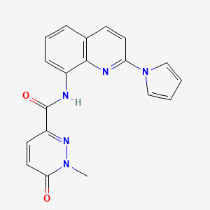 molecular formula C19H15N5O2 B2745399 N-(2-(1H-pyrrol-1-yl)quinolin-8-yl)-1-methyl-6-oxo-1,6-dihydropyridazine-3-carboxamide CAS No. 1251576-96-1