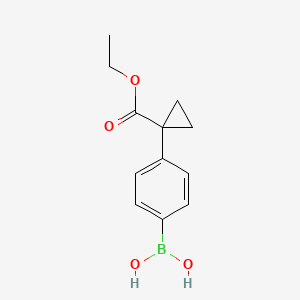 molecular formula C12H15BO4 B2745400 4-[1-(乙氧羰基)环丙基]苯硼酸 CAS No. 1678539-52-0