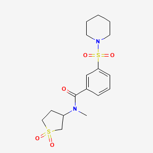 molecular formula C17H24N2O5S2 B2745409 N-(1,1-dioxidotetrahydrothiophen-3-yl)-N-methyl-3-(piperidin-1-ylsulfonyl)benzamide CAS No. 898405-54-4