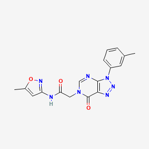 molecular formula C17H15N7O3 B2745414 N-(5-甲基-1,2-噁唑-3-基)-2-[3-(3-甲基苯基)-7-氧代噻唑并[4,5-d]嘧啶-6-基]乙酰胺 CAS No. 872591-04-3
