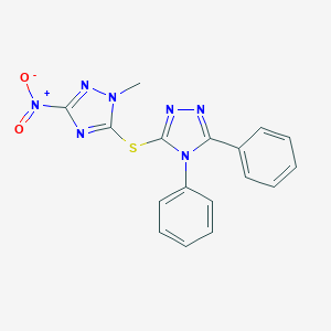 molecular formula C17H13N7O2S B274542 5-[(4,5-diphenyl-4H-1,2,4-triazol-3-yl)sulfanyl]-1-methyl-3-nitro-1H-1,2,4-triazole 