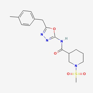 molecular formula C17H22N4O4S B2745423 N-(5-(4-methylbenzyl)-1,3,4-oxadiazol-2-yl)-1-(methylsulfonyl)piperidine-3-carboxamide CAS No. 1171589-72-2