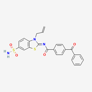 molecular formula C24H19N3O4S2 B2745428 (Z)-N-(3-allyl-6-sulfamoylbenzo[d]thiazol-2(3H)-ylidene)-4-benzoylbenzamide CAS No. 865176-02-9