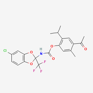 4-Acetyl-2-isopropyl-5-methylphenyl (5-chloro-2-(trifluoromethyl)benzo[d][1,3]dioxol-2-yl)carbamate