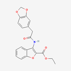 Ethyl 3-(2-(benzo[d][1,3]dioxol-5-yl)acetamido)benzofuran-2-carboxylate