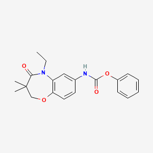 molecular formula C20H22N2O4 B2745447 Phenyl (5-ethyl-3,3-dimethyl-4-oxo-2,3,4,5-tetrahydrobenzo[b][1,4]oxazepin-7-yl)carbamate CAS No. 921559-03-7
