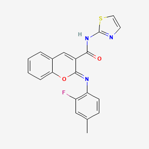 molecular formula C20H14FN3O2S B2745450 (2Z)-2-[(2-fluoro-4-methylphenyl)imino]-N-(1,3-thiazol-2-yl)-2H-chromene-3-carboxamide CAS No. 1327186-82-2