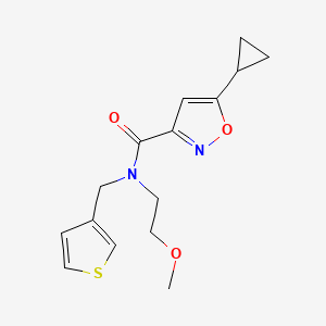 molecular formula C15H18N2O3S B2745456 5-cyclopropyl-N-(2-methoxyethyl)-N-(thiophen-3-ylmethyl)isoxazole-3-carboxamide CAS No. 1396859-72-5