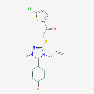 4-[3-[2-(5-chlorothiophen-2-yl)-2-oxoethyl]sulfanyl-4-prop-2-enyl-1H-1,2,4-triazol-5-ylidene]cyclohexa-2,5-dien-1-one