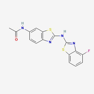 molecular formula C16H11FN4OS2 B2745468 N-(2-((4-fluorobenzo[d]thiazol-2-yl)amino)benzo[d]thiazol-6-yl)acetamide CAS No. 862974-57-0