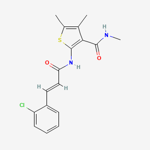 molecular formula C17H17ClN2O2S B2745472 (E)-2-(3-(2-chlorophenyl)acrylamido)-N,4,5-trimethylthiophene-3-carboxamide CAS No. 896302-41-3