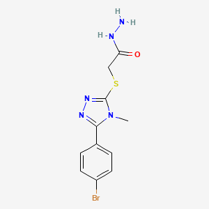 molecular formula C11H12BrN5OS B2745477 2-{[5-(4-bromophenyl)-4-methyl-4H-1,2,4-triazol-3-yl]thio}acetohydrazide CAS No. 832739-64-7