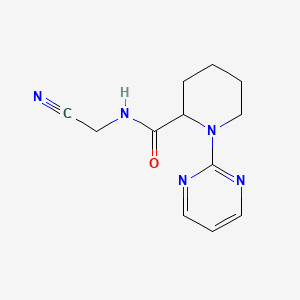 molecular formula C12H15N5O B2745485 N-(Cyanomethyl)-1-pyrimidin-2-ylpiperidine-2-carboxamide CAS No. 2248663-02-5