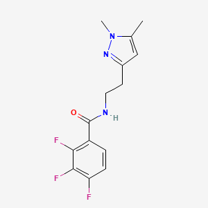 molecular formula C14H14F3N3O B2745495 N-(2-(1,5-二甲基-1H-吡唑-3-基)乙基)-2,3,4-三氟苯甲酰胺 CAS No. 2034284-55-2
