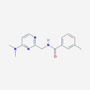 molecular formula C15H18N4O B2745508 N-((4-(dimethylamino)pyrimidin-2-yl)methyl)-3-methylbenzamide CAS No. 1797655-38-9