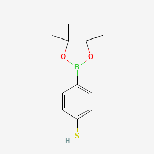 molecular formula C12H17BO2S B2745509 4-(4,4,5,5-Tetramethyl-1,3,2-dioxaborolan-2-yl)benzenethiol CAS No. 1029438-23-0