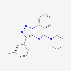 molecular formula C21H21N5 B2745511 1-[3-(3-Methylphenyl)-[1,2,3]triazolo[1,5-a]quinazolin-5-yl]piperidine CAS No. 866843-83-6