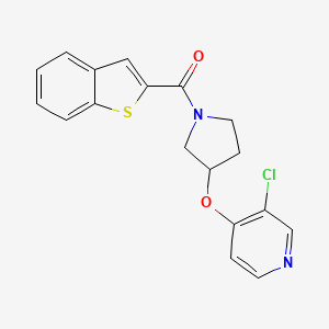 molecular formula C18H15ClN2O2S B2745514 Benzo[b]thiophen-2-yl(3-((3-chloropyridin-4-yl)oxy)pyrrolidin-1-yl)methanone CAS No. 2034576-28-6