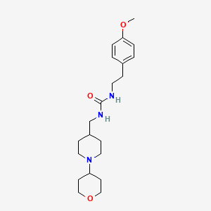 molecular formula C21H33N3O3 B2745517 1-(4-methoxyphenethyl)-3-((1-(tetrahydro-2H-pyran-4-yl)piperidin-4-yl)methyl)urea CAS No. 2034571-61-2