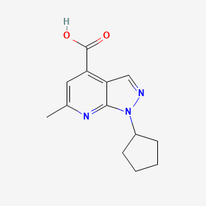 molecular formula C13H15N3O2 B2745520 1-环戊基-6-甲基-1H-吡唑并[3,4-b]吡啶-4-羧酸 CAS No. 934156-43-1