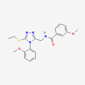 molecular formula C20H22N4O3S B2745521 N-[[5-ethylsulfanyl-4-(2-methoxyphenyl)-1,2,4-triazol-3-yl]methyl]-3-methoxybenzamide CAS No. 391918-76-6