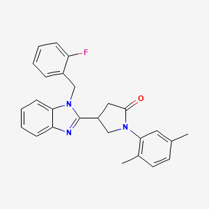molecular formula C26H24FN3O B2745523 1-(2,5-dimethylphenyl)-4-[1-(2-fluorobenzyl)-1H-benzimidazol-2-yl]pyrrolidin-2-one CAS No. 847395-25-9