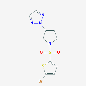 molecular formula C10H11BrN4O2S2 B2745524 2-(1-((5-bromothiophen-2-yl)sulfonyl)pyrrolidin-3-yl)-2H-1,2,3-triazole CAS No. 2034269-81-1