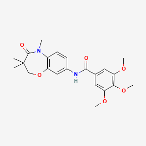 molecular formula C22H26N2O6 B2745532 3,4,5-三甲氧基-N-(3,3,5-三甲基-4-氧代-2,3,4,5-四氢苯并[1,4]噁唑-8-基)苯甲酰胺 CAS No. 921861-38-3